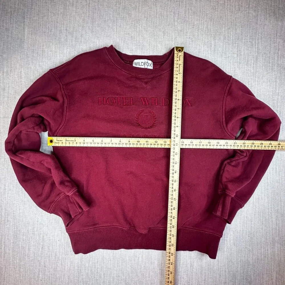 Hotel Wildfox Burgundy Lounge Set - Cozy Sweatshirt & Joggers Sweatpants Medium
